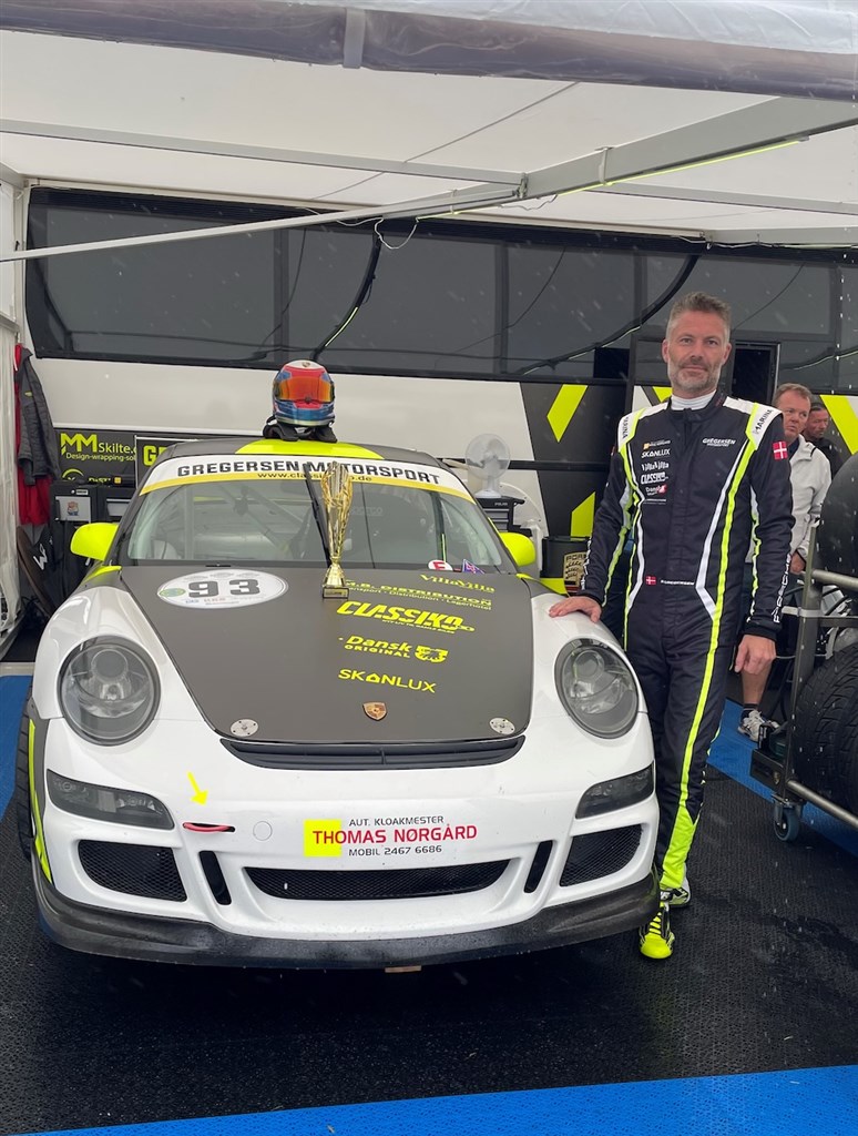 Steffen Lykke Gregersen har haft sit første løb i sin nyopbyggede Porsche 997 GT3 Cup-racer.
(Foto: Gregersen Motorsport)